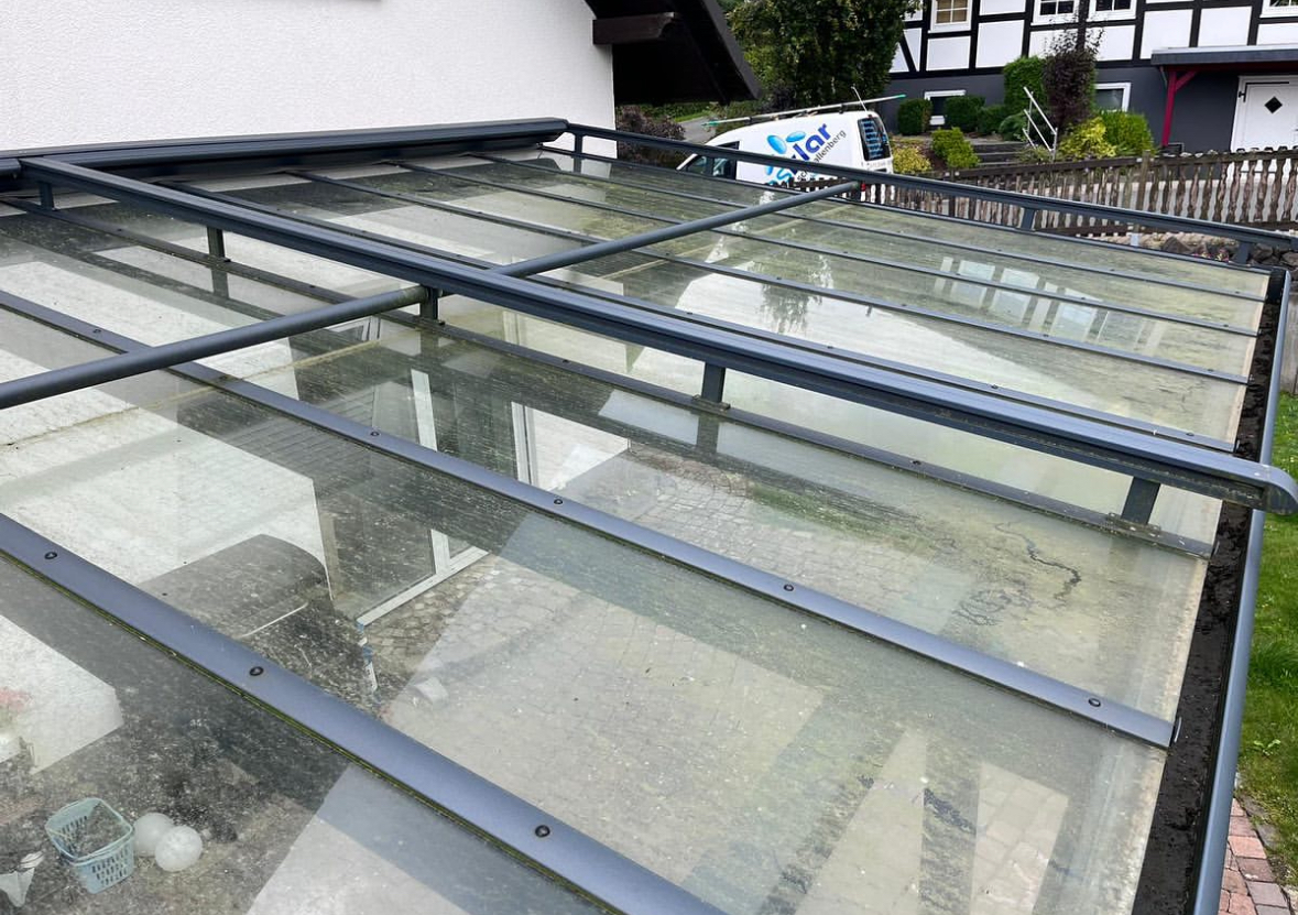 Vorher Glasreinigung